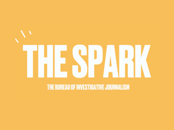 The Spark logo is bright and bold on a yellow background