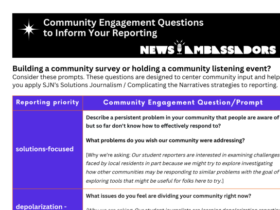 Community Engagement Questions