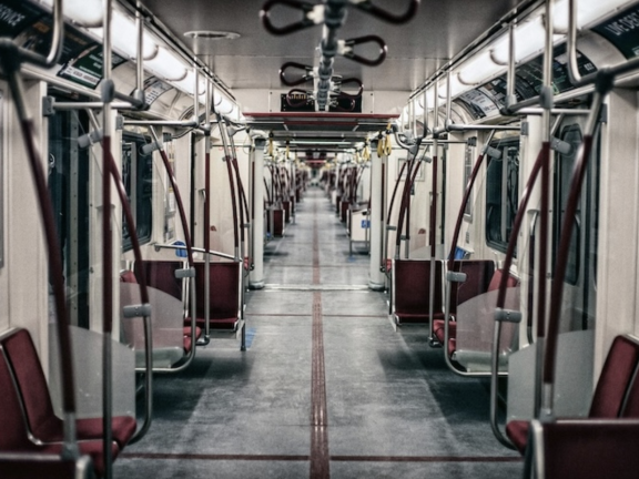 An empty metro car