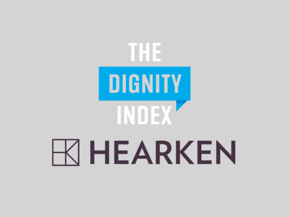 The Dignity Index and Hearken logos