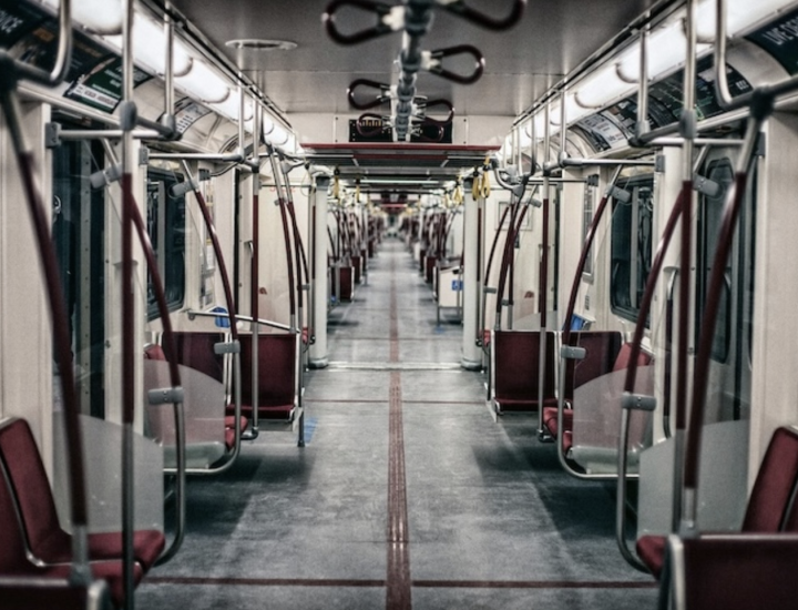 An empty metro car